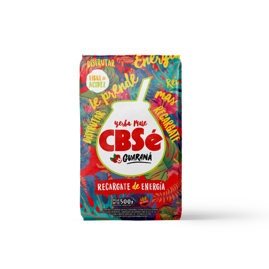 Frente paquete de yerba mate argentina marca CBSé sabor guaraná. Tango Foods Caribe 500g – Panamá