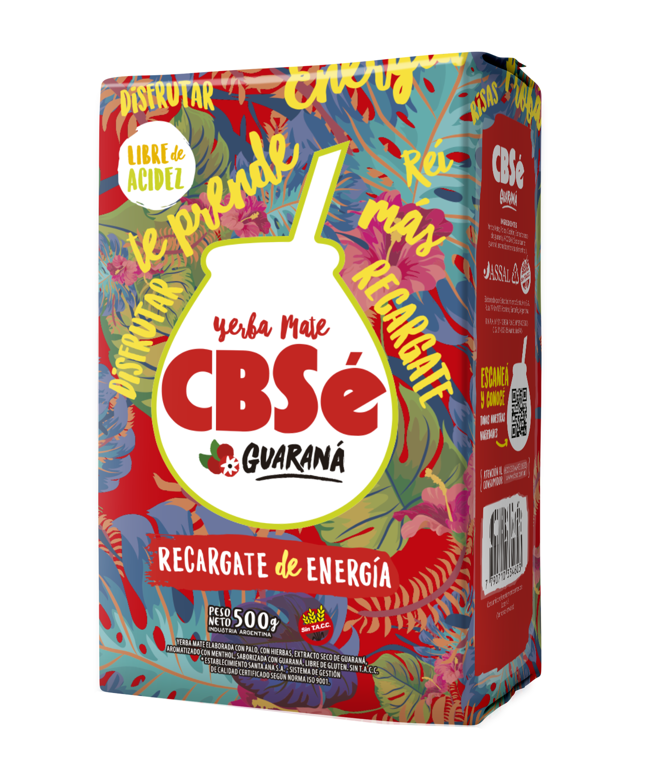 Paquete de yerba mate argentina marca CBSé sabor guaraná. Tango Foods Caribe 500g – Panamá