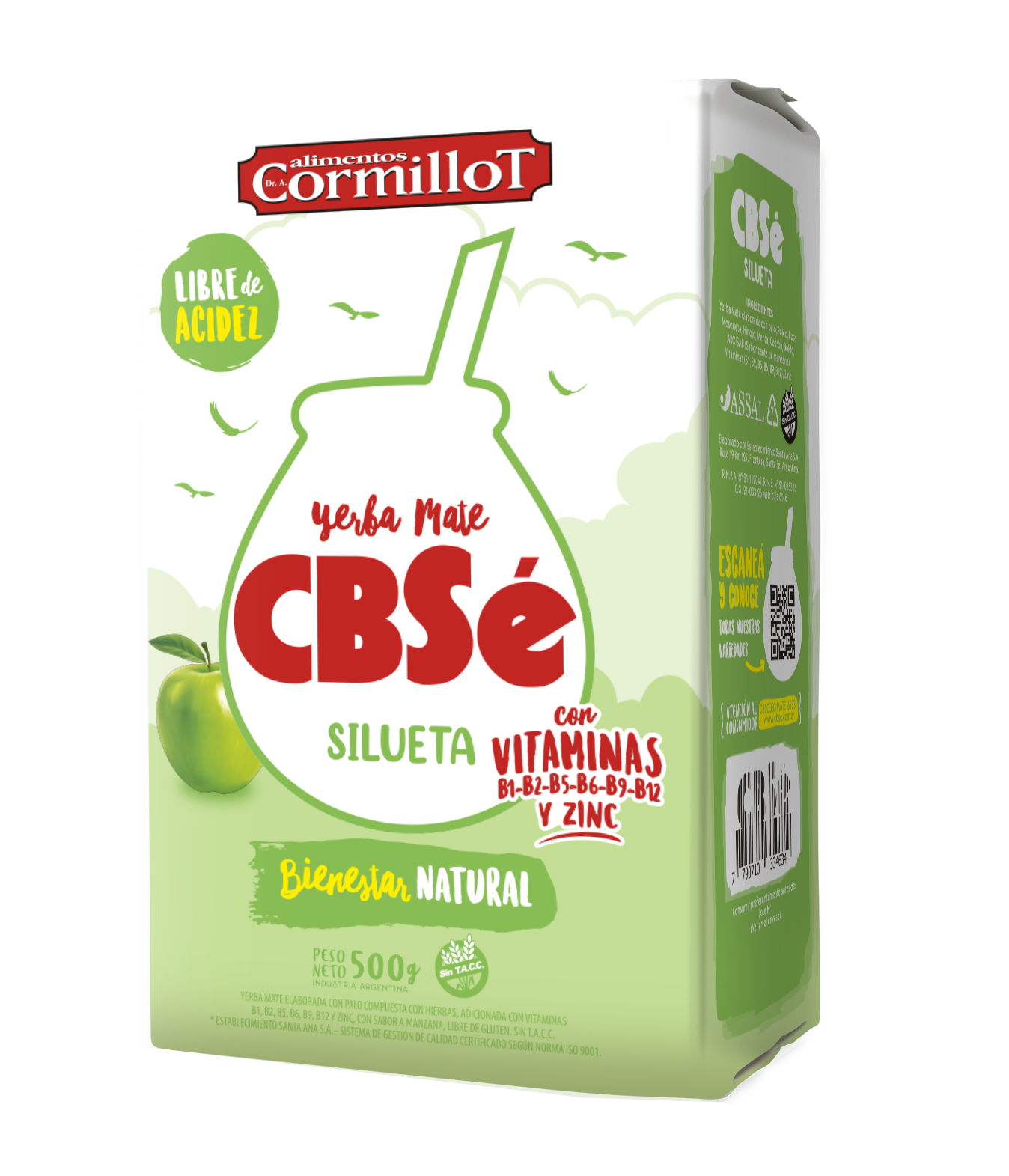 Paquete de yerba mate argentina marca CBSé silueta. Tango Foods Caribe 500g – Panamá
