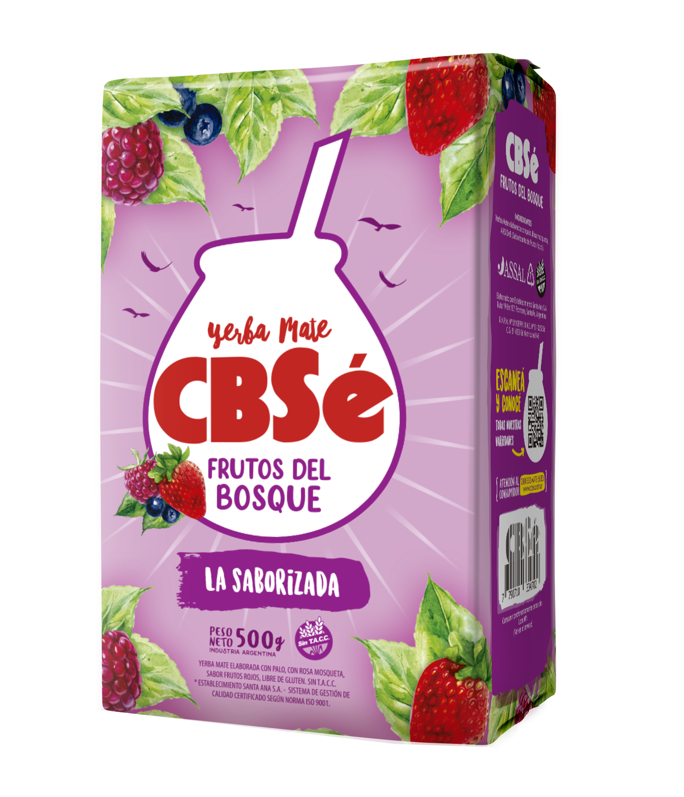Paquete de yerba mate argentina marca CBSé sabor frutos del bosque. Tango Foods Caribe 500g – Panamá