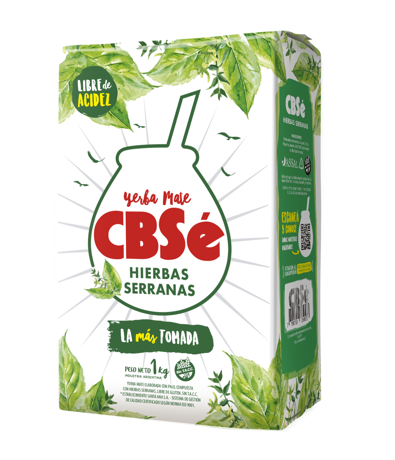 Paquete de yerba mate argentina marca CBSé sabor hierbas serranas. Tango Foods Caribe 500g – Panamá