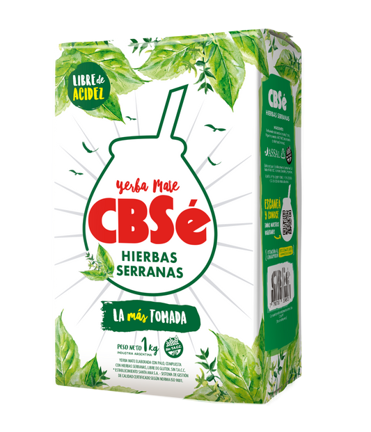 Paquete de yerba mate argentina marca CBSé sabor hierbas serranas. Tango Foods Caribe 500g – Panamá